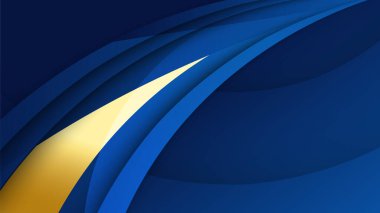 Abstract luxury dark blue background with golden lines