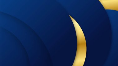 Abstract luxury dark blue background with golden lines