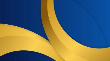 Abstract luxury dark blue background with golden lines