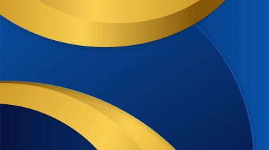 Abstract luxury dark blue background with golden lines