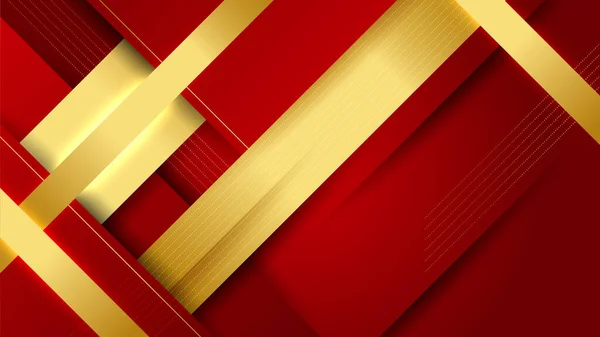 Luxury Elegant Gold Red Abstract Design Background — Stockový vektor