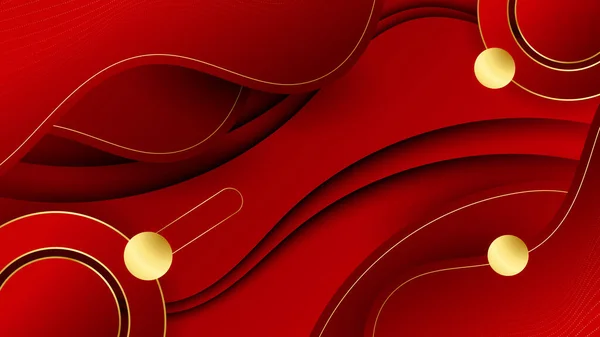 Luxury Elegant Gold Red Abstract Design Background — Stockvektor