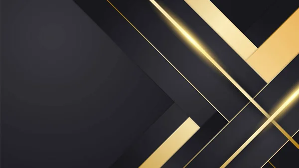 Abstract Minimal Black Background Gold Lines — Stock vektor