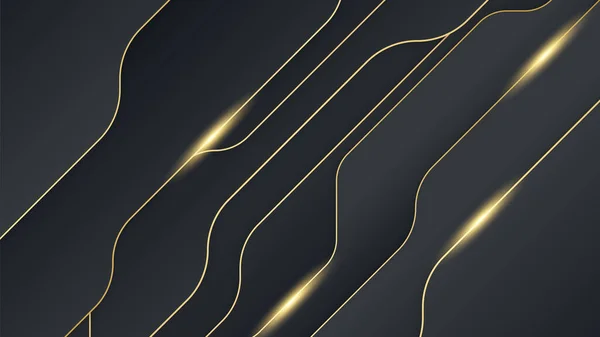 Abstract Zwart Goud Vormen Achtergrond — Stockvector