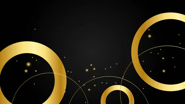 Elegant Luxury Black Gold Abstract Design Background Circles — Stockvektor