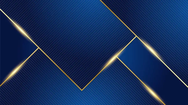 Abstract Luxury Dark Blue Background Golden Lines — Image vectorielle
