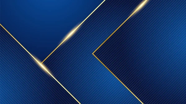 Abstract luxury dark blue background with golden lines