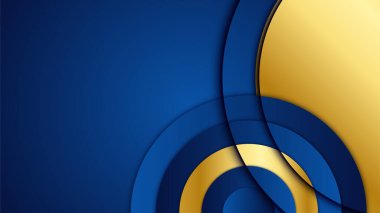 Abstract luxury dark blue background with golden lines