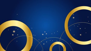 Abstract luxury dark blue background with golden lines