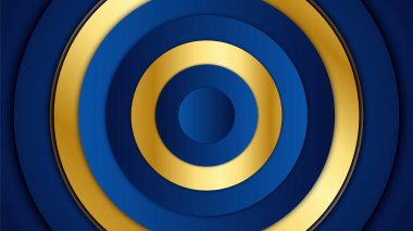 Abstract luxury dark blue background with golden lines