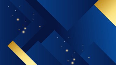 Abstract luxury dark blue background with golden lines