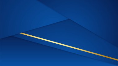 Abstract luxury dark blue background with golden lines