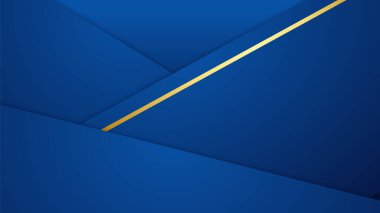 Abstract luxury dark blue background with golden lines