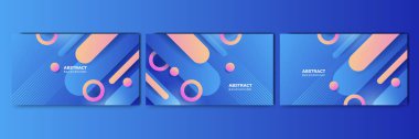 Set of modern abstract gradient blue colorful for design background