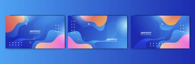 Set of modern abstract gradient blue colorful for design background