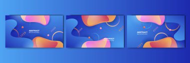 Set of modern abstract gradient blue colorful for design background