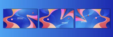 Set of modern abstract gradient blue colorful for design background
