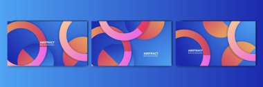 Set of modern abstract gradient blue colorful for design background