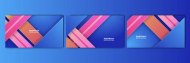 Set of modern abstract gradient blue colorful for design background