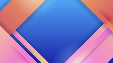 Abstract blue background with neon gradient of pink and orange yellow. Vector illustration