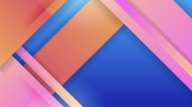 Abstract blue background with neon gradient of pink and orange yellow. Vector illustration