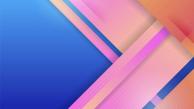 Abstract blue background with neon gradient of pink and orange yellow. Vector illustration