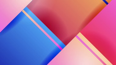 Abstract blue background with neon gradient of pink and orange yellow. Abstract geometric shapes. Vector illustration