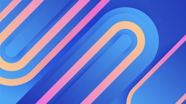 Abstract blue background with neon gradient of pink and orange yellow. Vector illustration