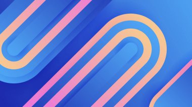 Abstract blue background with neon gradient of pink and orange yellow. Design for presentation, banner, poster, template and flyer. Vector illustration