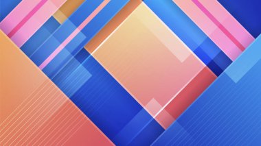 Abstract blue background with neon gradient of pink and orange yellow. Vector illustration
