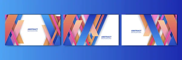 Set Modern Abstract Gradient Blue Colorful Design Background — Vettoriale Stock