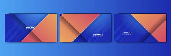 Set Modern Abstract Gradient Blue Colorful Design Background — Archivo Imágenes Vectoriales