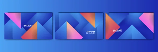 Set Modern Abstract Gradient Blue Colorful Design Background — Archivo Imágenes Vectoriales