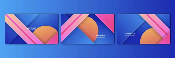 Set Modern Abstract Gradient Blue Colorful Design Background — 图库矢量图片