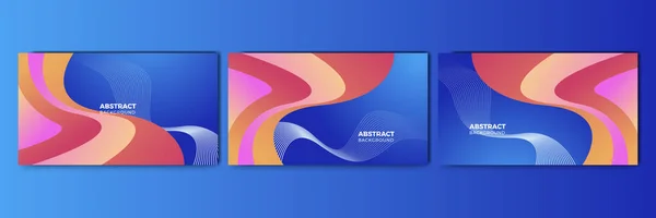 Set Modern Abstract Gradient Blue Colorful Design Background — Vettoriale Stock