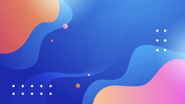 Abstract blue background with neon gradient of pink and orange yellow. Vector illustration
