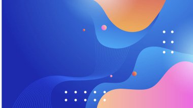 Abstract blue background with neon gradient of pink and orange yellow. Vector illustration