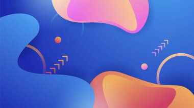 Abstract blue background with neon gradient of pink and orange yellow. Design for presentation, banner, poster, template and flyer. Vector illustration