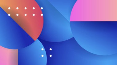 Abstract blue background with neon gradient of pink and orange yellow. Design for presentation, banner, poster, template and flyer. Vector illustration