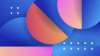 Abstract blue background with neon gradient of pink and orange yellow. Vector illustration
