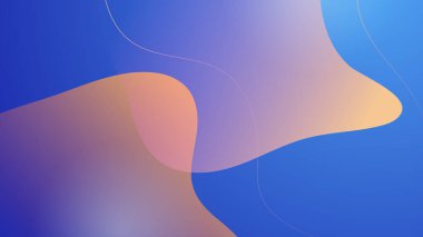 Abstract blue background with neon gradient of pink and orange yellow. Vector illustration