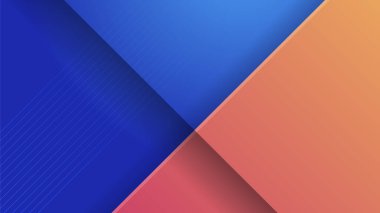 Abstract blue background with neon gradient of pink and orange yellow. Vector illustration