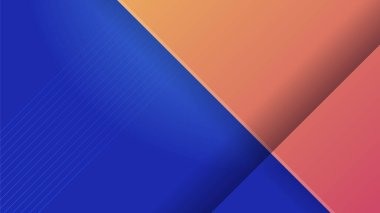 Abstract blue background with neon gradient of pink and orange yellow. Vector illustration