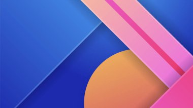Abstract blue background with neon gradient of pink and orange yellow. Design for presentation, banner, poster, template and flyer. Vector illustration