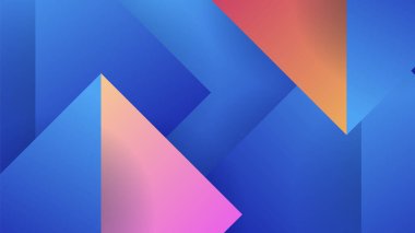 Abstract blue background with neon gradient of pink and orange yellow. Abstract geometric shapes. Vector illustration