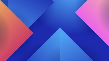 Abstract blue background with neon gradient of pink and orange yellow. Vector illustration