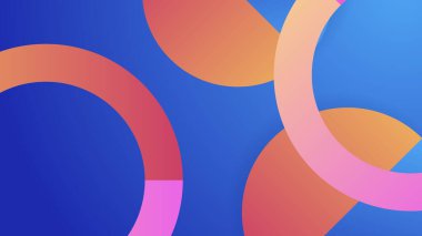 Abstract blue background with neon gradient of pink and orange yellow. Vector illustration