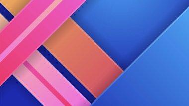 Abstract blue background with neon gradient of pink and orange yellow. Vector illustration