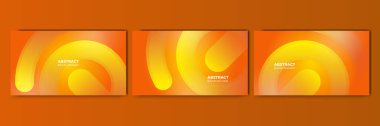 Set of abstract orange and yellow banner background