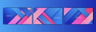 Set of dynamic abstract gradient blue colorful for design background